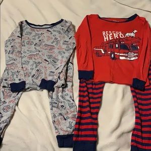 Carters fireman pajamas 2 sets